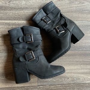 Gray Heeled Boots